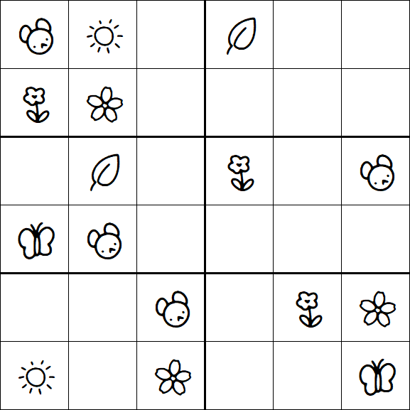 Kids Sudoku 6x6 - Easy