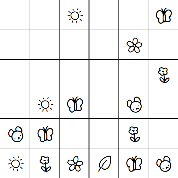 Kids Sudoku 6x6 - Easy
