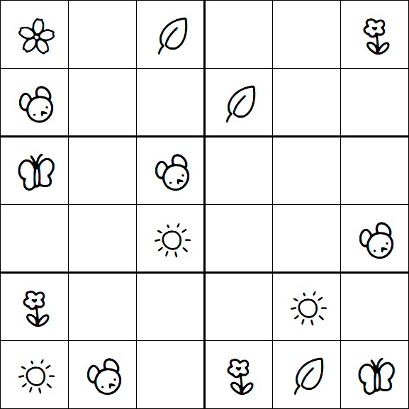Kids Sudoku 6x6 - Easy