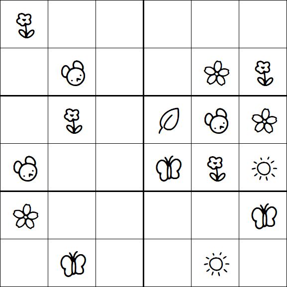 Kids Sudoku 6x6 - Easy