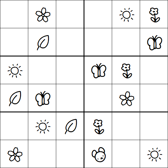 Kids Sudoku 6x6 - Simple