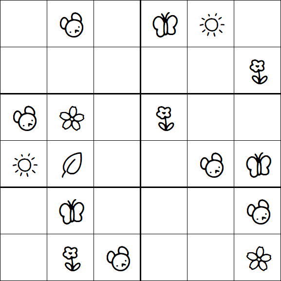 Kids Sudoku 6x6 - Easy