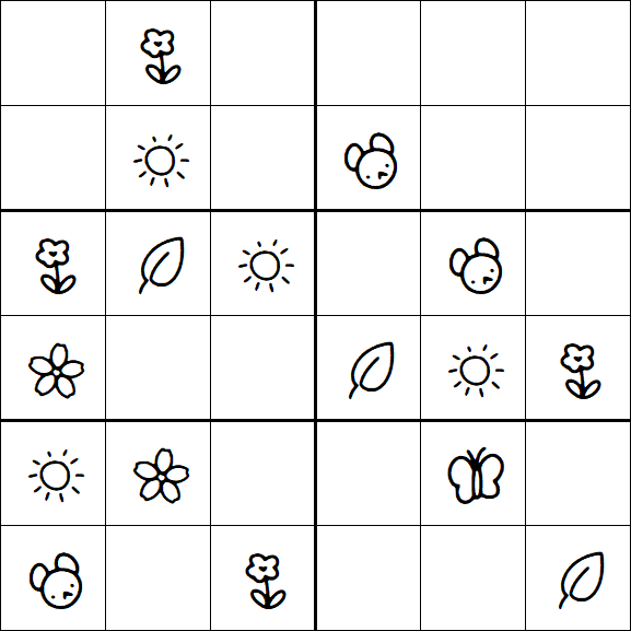 Kids Sudoku 6x6 - Easy