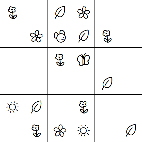 Kids Sudoku 6x6 - Easy
