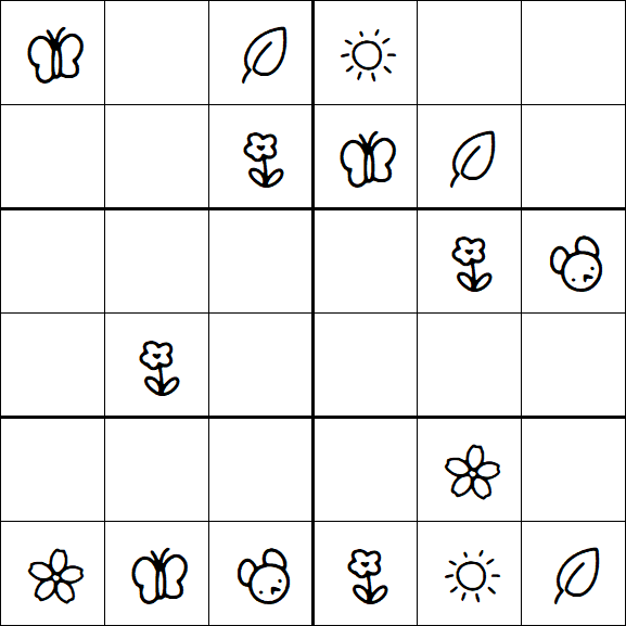 Kids Sudoku 6x6 - Easy