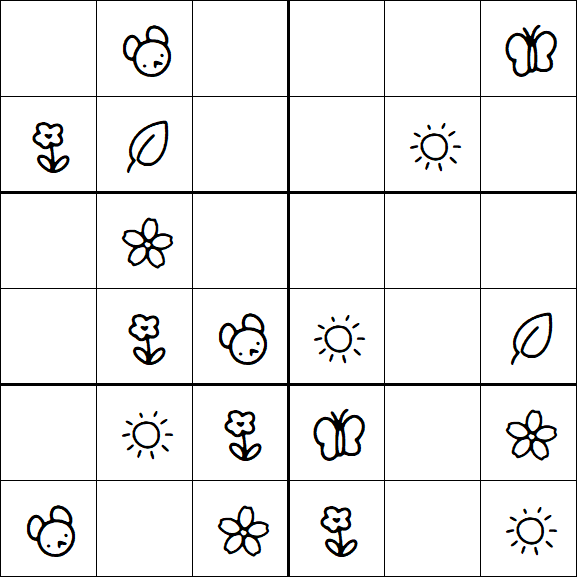 Kids Sudoku 6x6 - Easy
