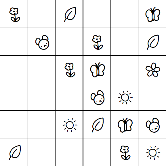 Kids Sudoku 6x6 - Easy