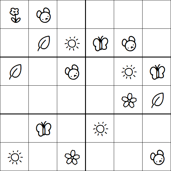Kids Sudoku 6x6 - Simple