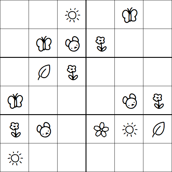 Kids Sudoku 6x6 - Easy