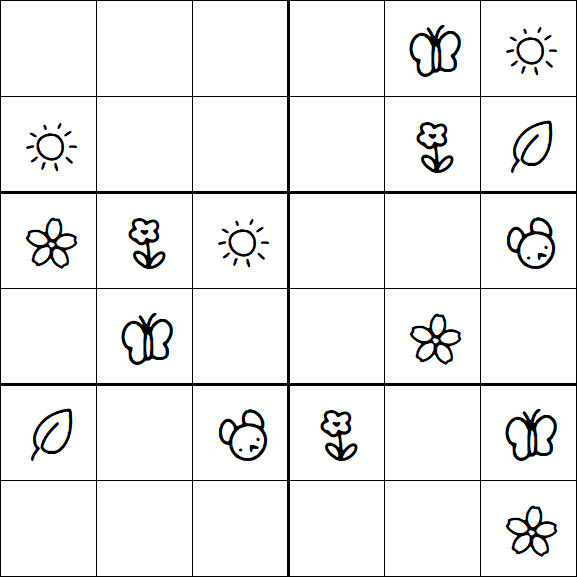 Kids Sudoku 6x6 - Easy