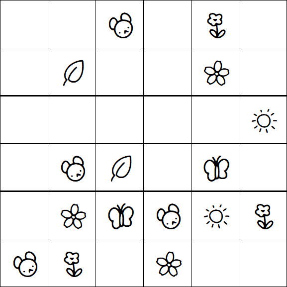 Kids Sudoku 6x6 - Easy