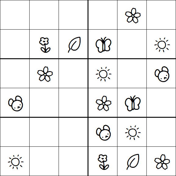 Kids Sudoku 6x6 - Easy