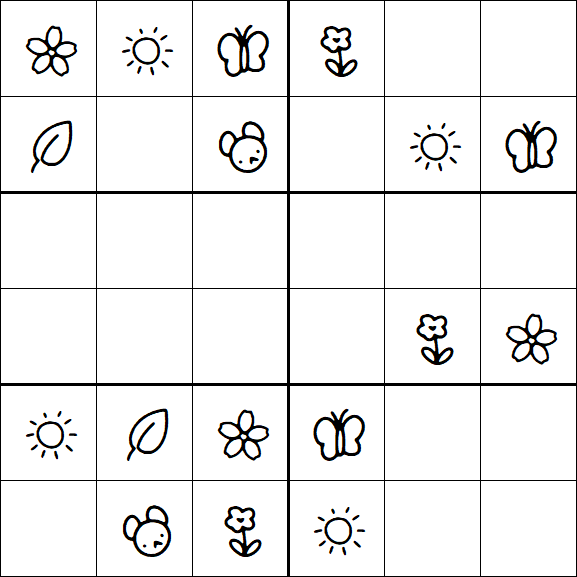 Kids Sudoku 6x6 - Easy