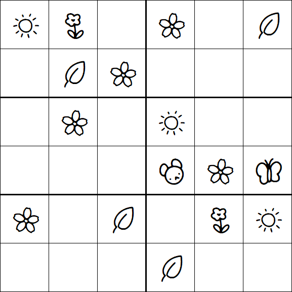 Kids Sudoku 6x6 - Easy
