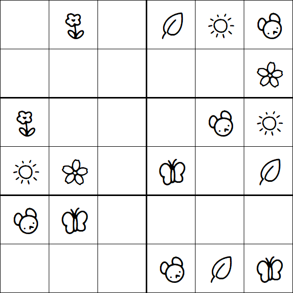 Kids Sudoku 6x6 - Easy