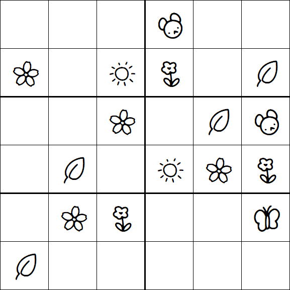 Kids Sudoku 6x6 - Easy