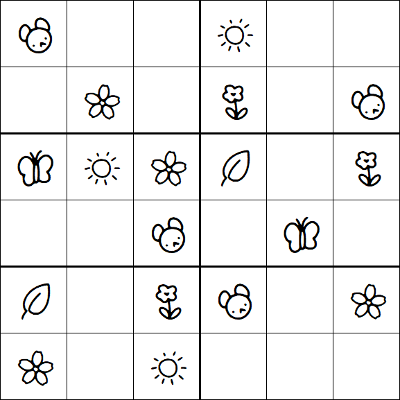 Kids Sudoku 6x6 - Easy