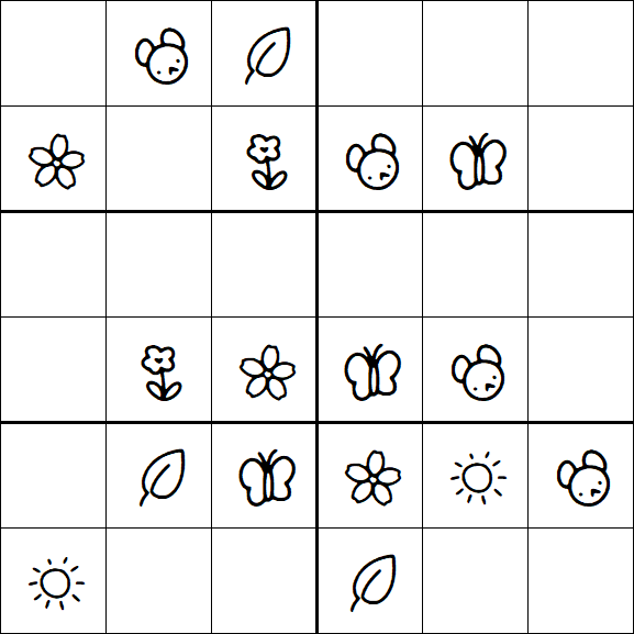 Kids Sudoku 6x6 - Easy