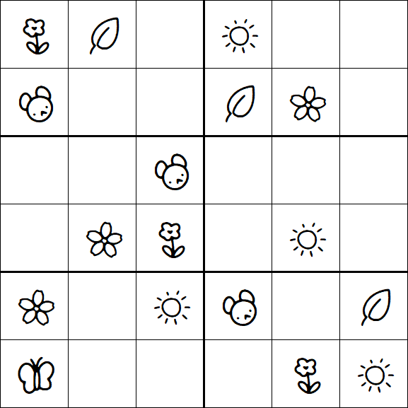Kids Sudoku 6x6 - Easy