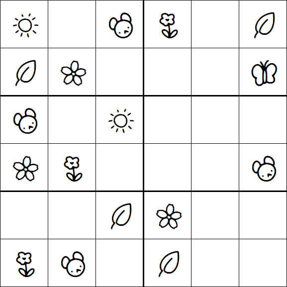 Kids Sudoku 6x6 - Simple