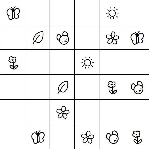 Kids Sudoku 6x6 - Easy