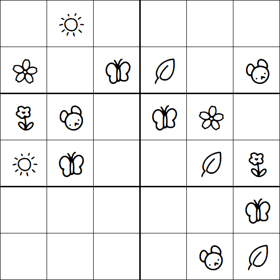 Kids Sudoku 6x6 - Easy