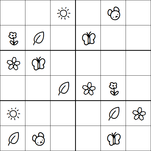 Kids Sudoku 6x6 - Easy