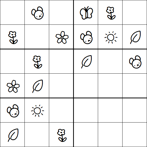 Kids Sudoku 6x6 - Simple