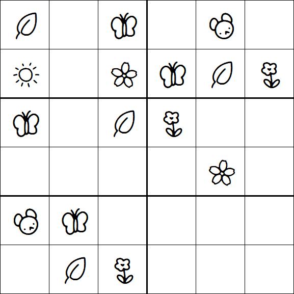 Kids Sudoku 6x6 - Easy