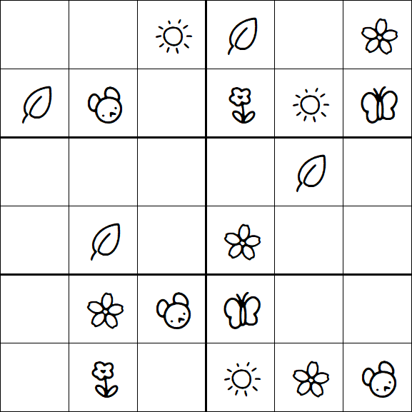 Kids Sudoku 6x6 - Easy