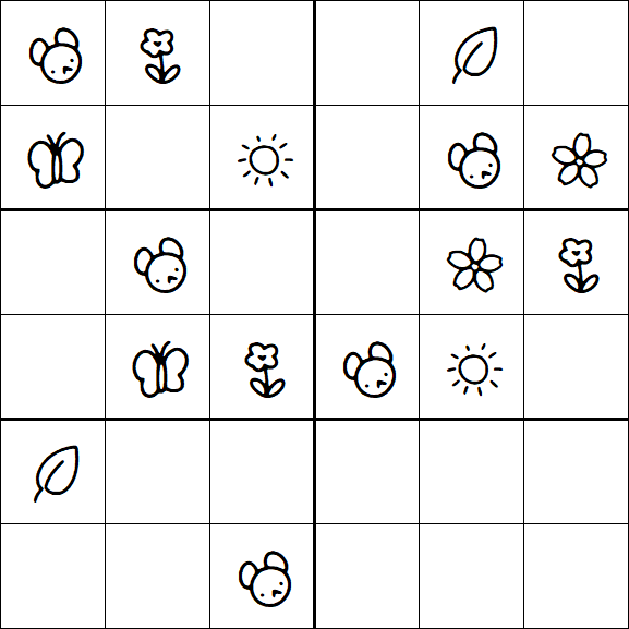 Kids Sudoku 6x6 - Simple