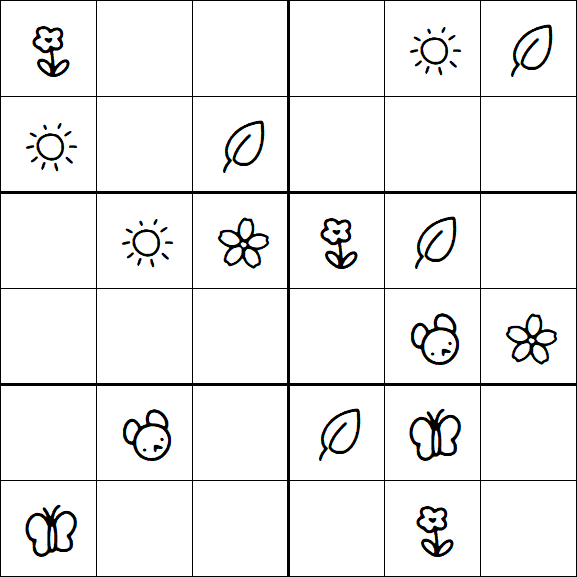 Kids Sudoku 6x6 - Simple