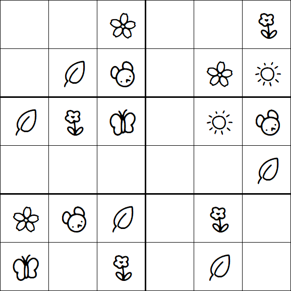 Kids Sudoku 6x6 - Simple