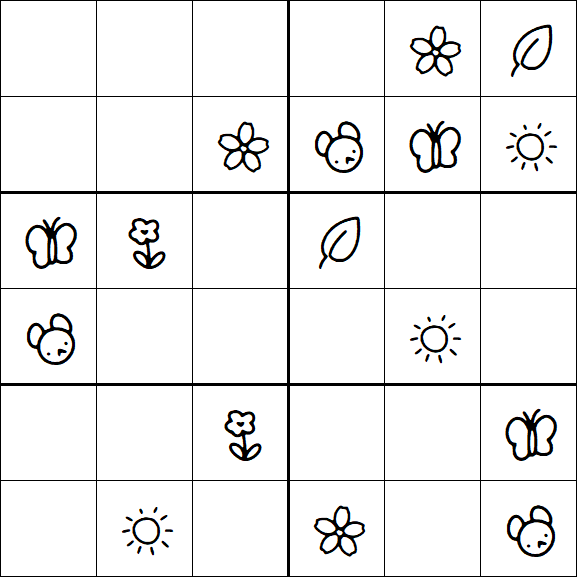 Kids Sudoku 6x6 - Easy