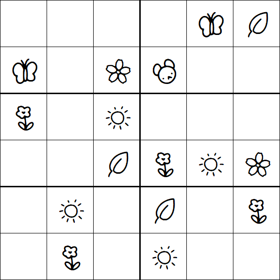 Kids Sudoku 6x6 - Easy