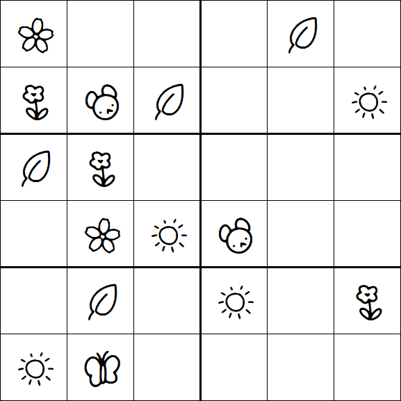 Kids Sudoku 6x6 - Easy
