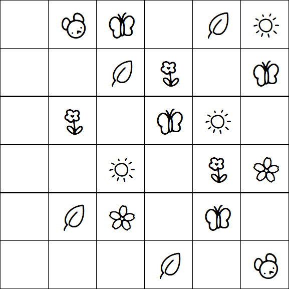 Kids Sudoku 6x6 - Simple