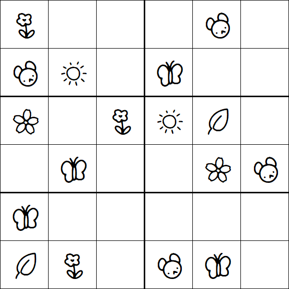 Kids Sudoku 6x6 - Easy