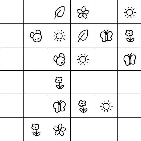 Kids Sudoku 6x6 - Easy