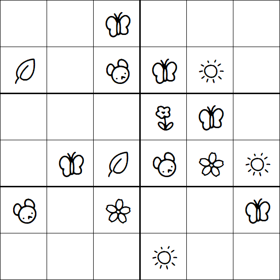 Kids Sudoku 6x6 - Simple