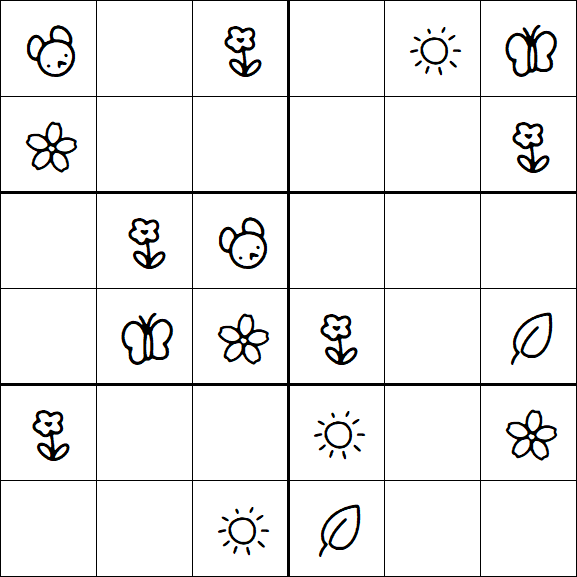 Kids Sudoku 6x6 - Simple