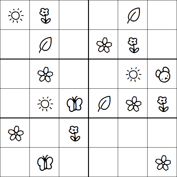Kids Sudoku 6x6 - Easy