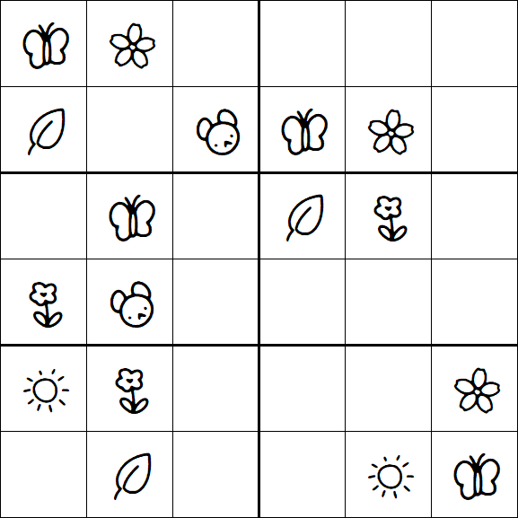 Kids Sudoku 6x6 - Easy