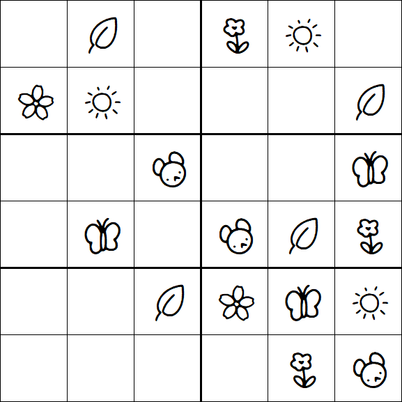 Kids Sudoku 6x6 - Easy