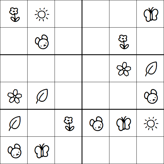Kids Sudoku 6x6 - Easy