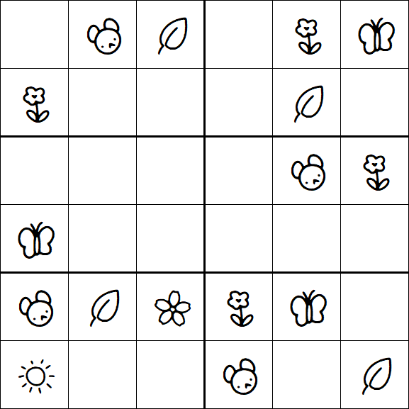 Kids Sudoku 6x6 - Easy