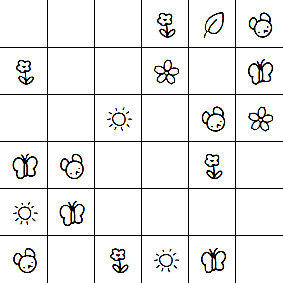 Kids Sudoku 6x6 - Easy