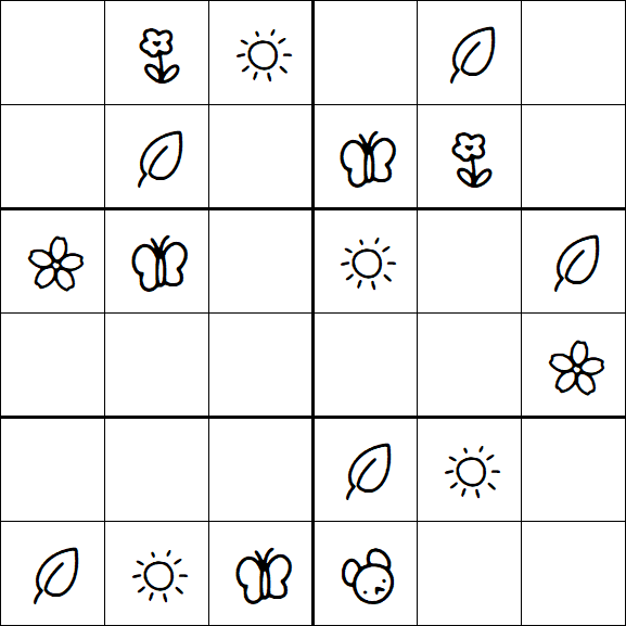 Kids Sudoku 6x6 - Simple