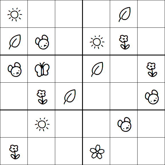 Kids Sudoku 6x6 - Easy