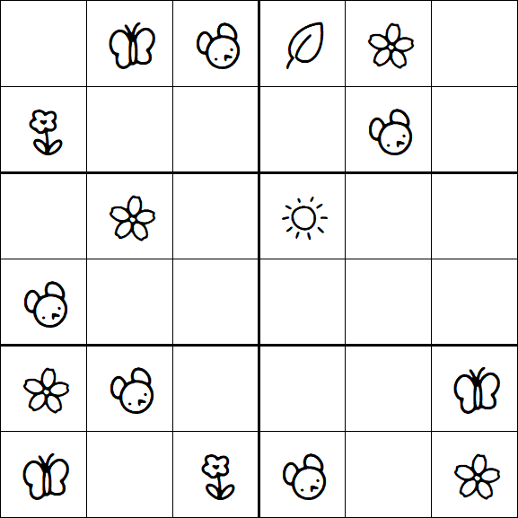 Kids Sudoku 6x6 - Easy